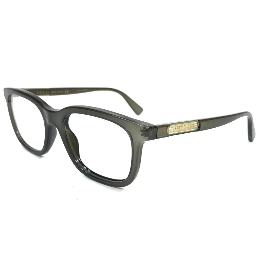 Gucci Eyeglasses Frames GG0938O 005 Olive Green Crystal Gold Square 53-19-145
